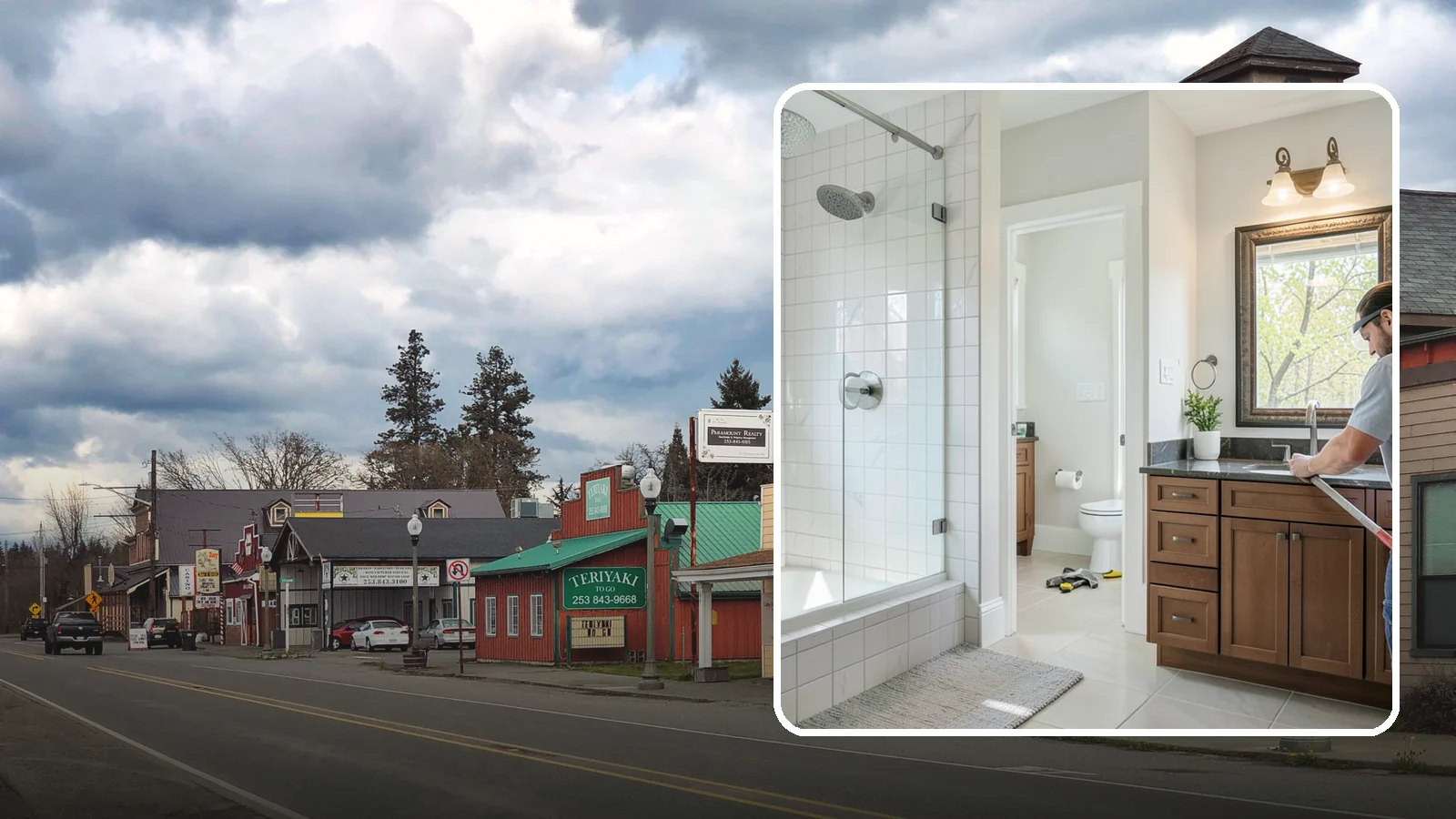 Half Bathroom Remodel in Roy, Pierce County, WA - A half bathroom remodel makes the most of a powder room with stylish, space-conscious upgrades.