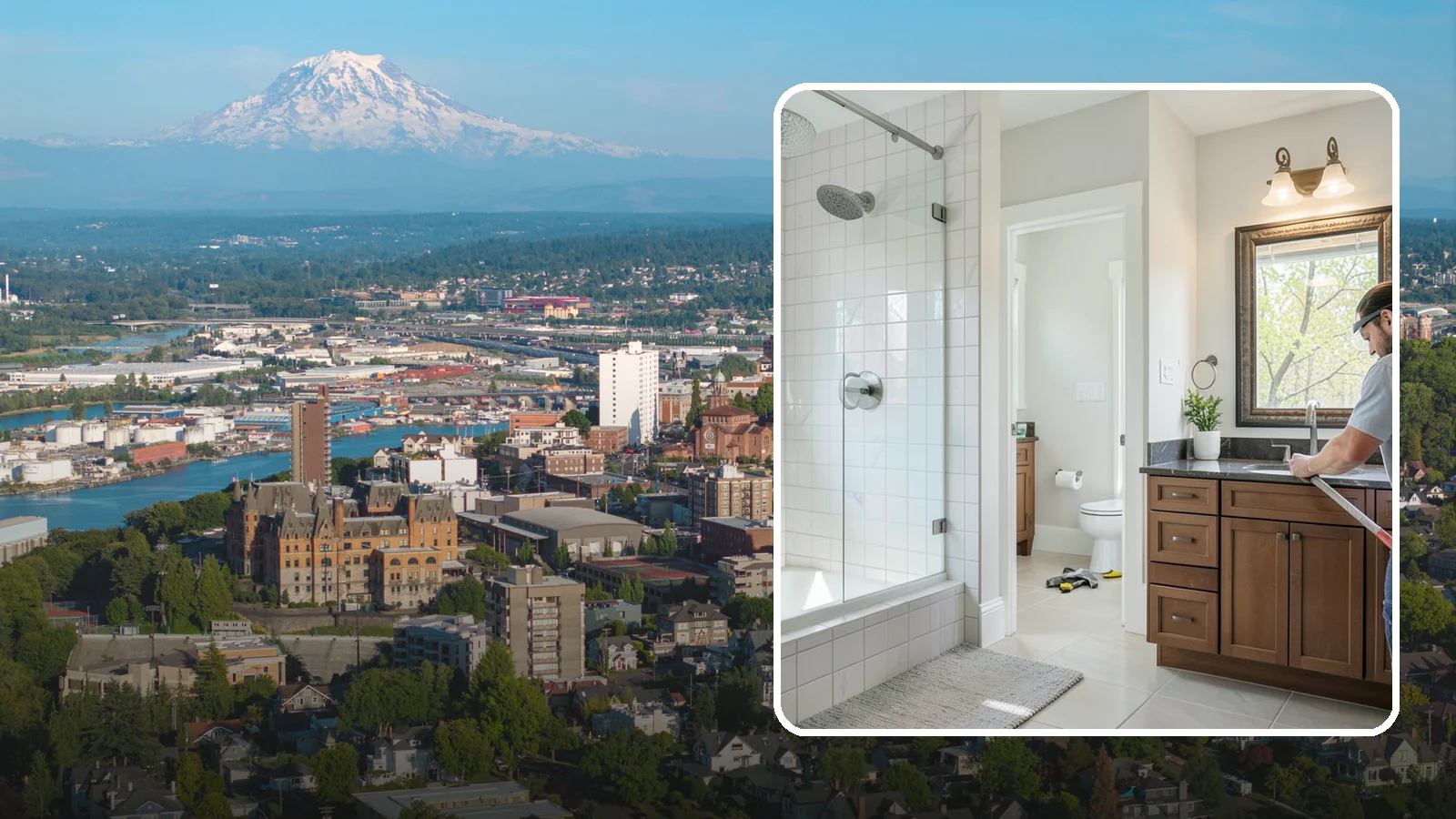 Half Bathroom Remodel in Tacoma, Pierce County, WA - A half bathroom remodel makes the most of a powder room with stylish, space-conscious upgrades.