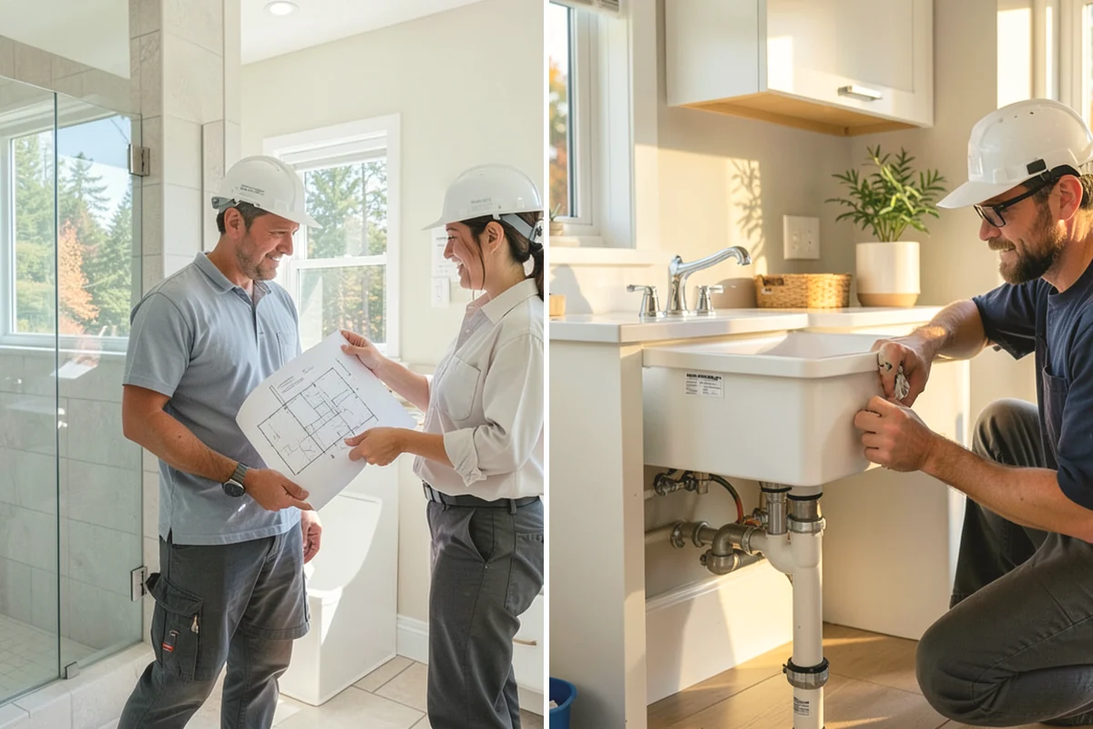 Half Bathroom Remodel in Tukwila, King County, WA - Measure the powder room and discuss design goals