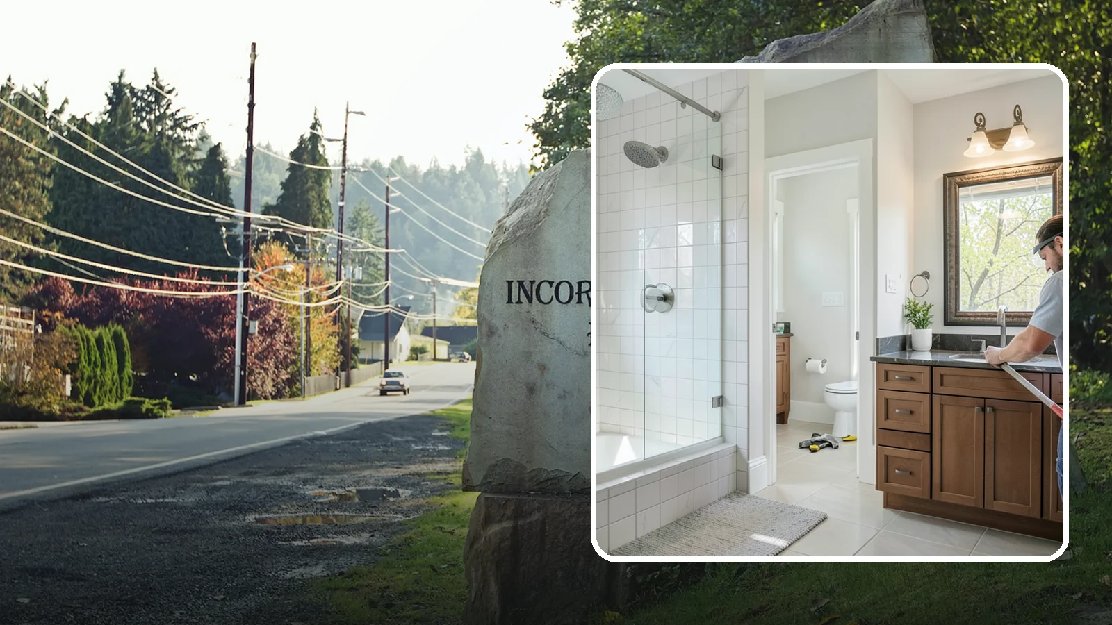 Half Bathroom Remodel in Wilkeson, Pierce County, WA - A half bathroom remodel makes the most of a powder room with stylish, space-conscious upgrades.