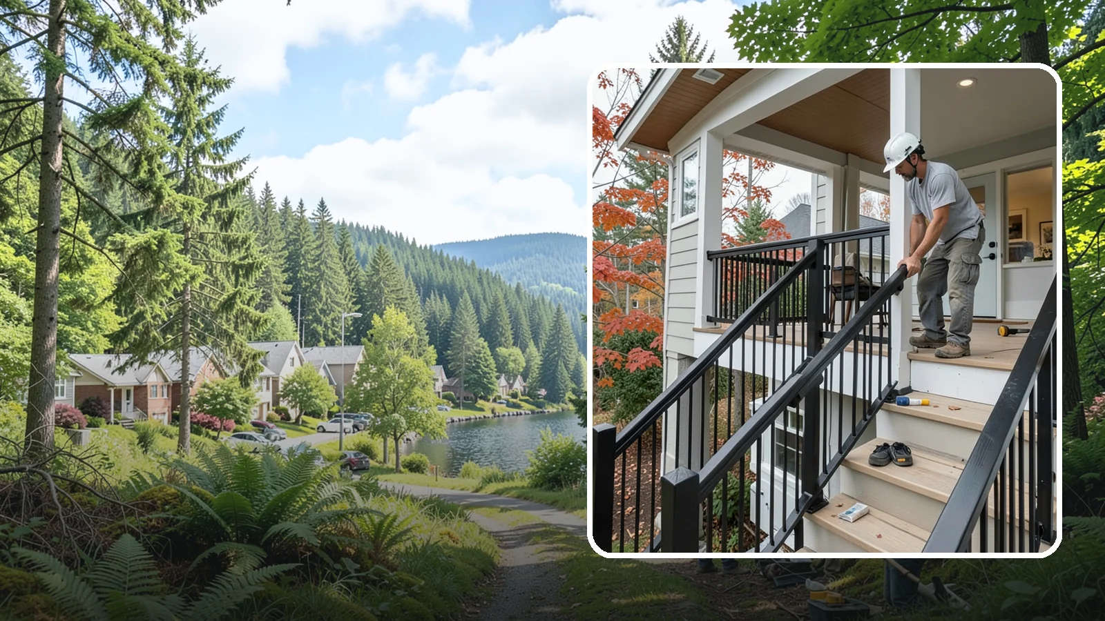 Handrail Installation in Lake Forest Park, King County, WA - Secure, code-height handrails that make every staircase safer to use.