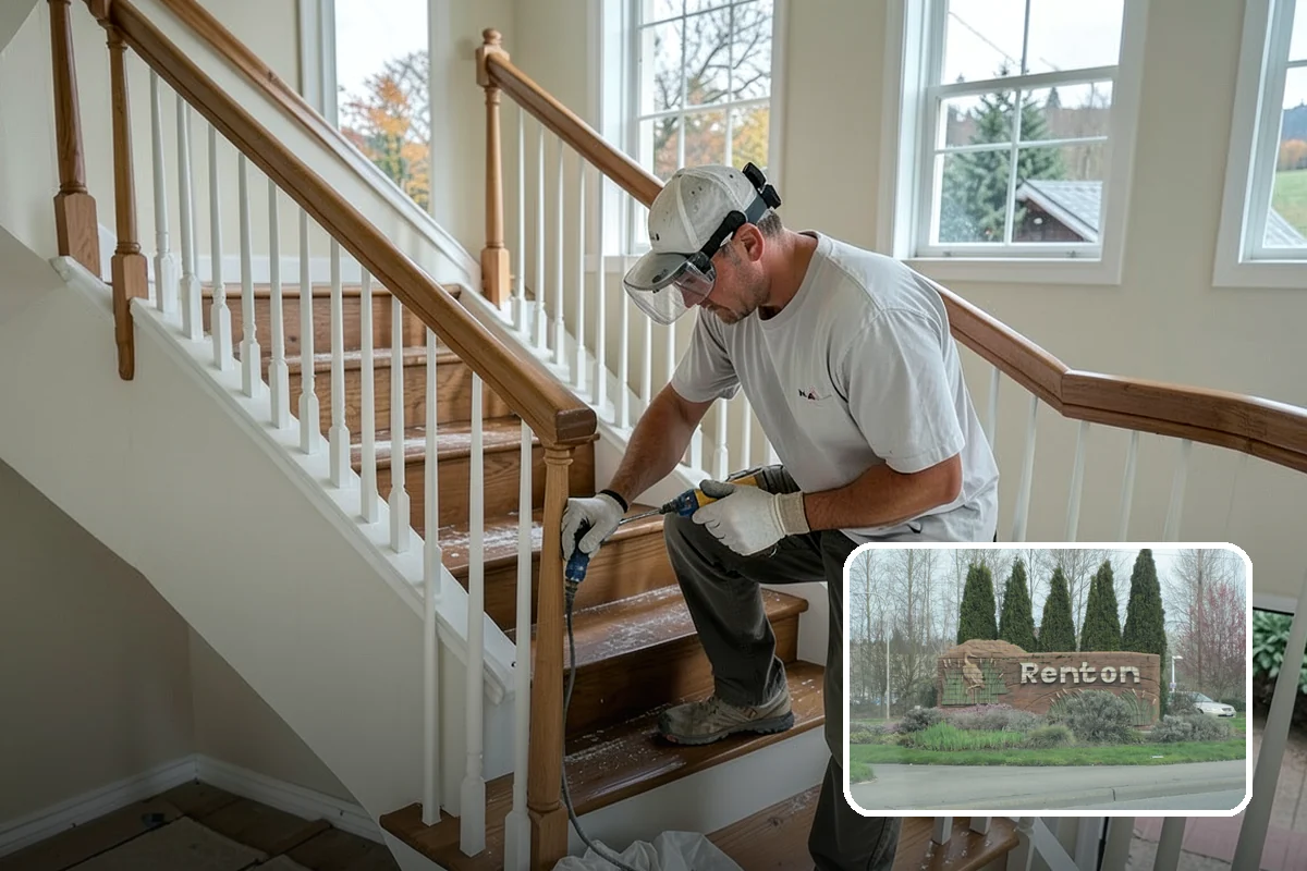 Handrail Installation in Renton, King County, WA - Meets code for height and graspability