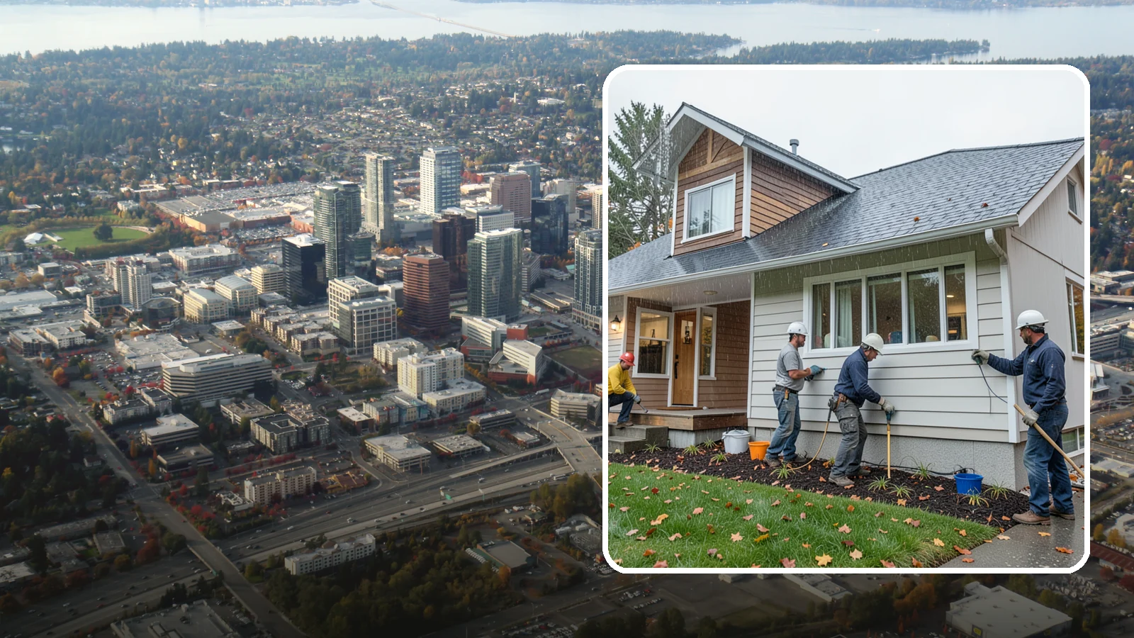 Hardie Board Siding Installation in Bellevue, King County, WA - We install James Hardie fiber cement siding engineered specifically for wet, temperate climates like Western Washington.