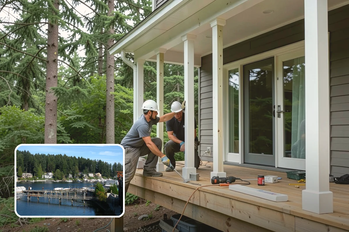 Hardie Board Siding Installation in Gig Harbor, Pierce County, WA - Factory ColorPlus finish resists fading and chalking