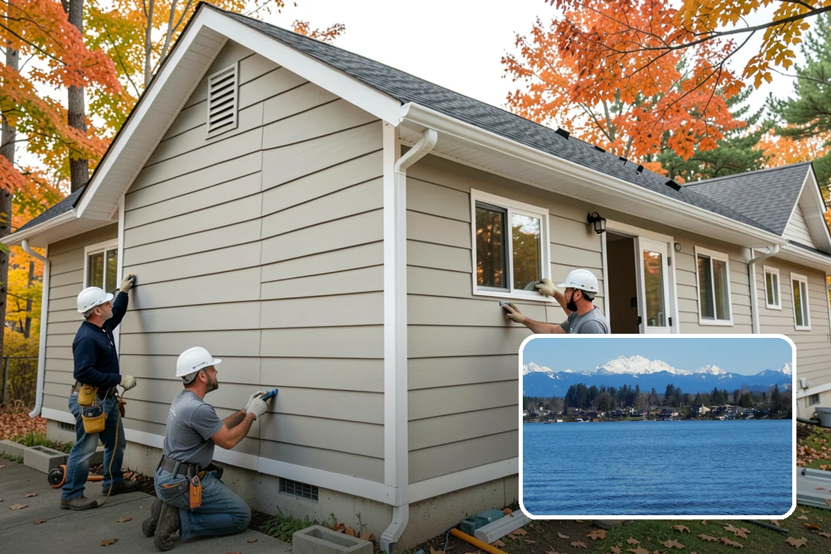 Hardie Board Siding Installation in Lake Stevens, Snohomish County, WA - Factory ColorPlus finish resists fading and chalking