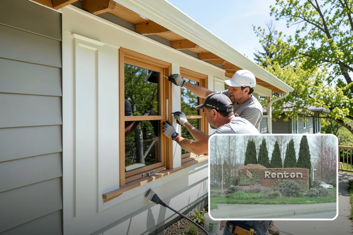 Hardie Board Siding Installation in Renton, King County, WA - Factory ColorPlus finish resists fading and chalking