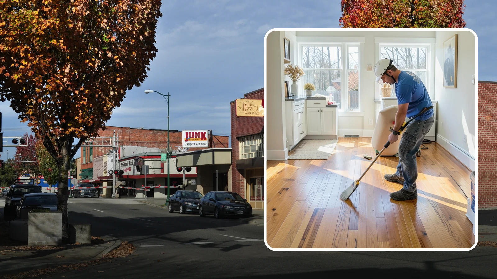 Hardwood Refinishing in Puyallup, Pierce County, WA - Hardwood refinishing that sands away decades of wear and brings solid wood floors back to life.