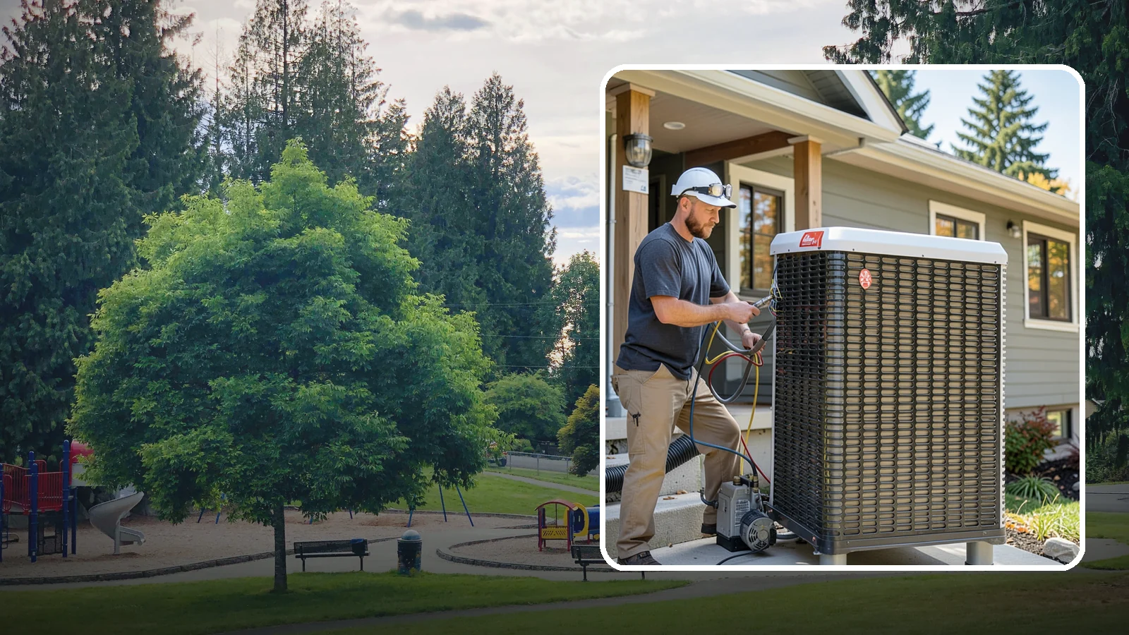 Heat Pump Installation in Bonney Lake, Pierce County, WA - We install energy-efficient heat pumps that provide both heating and cooling ideal for the mild Puget Sound climate.