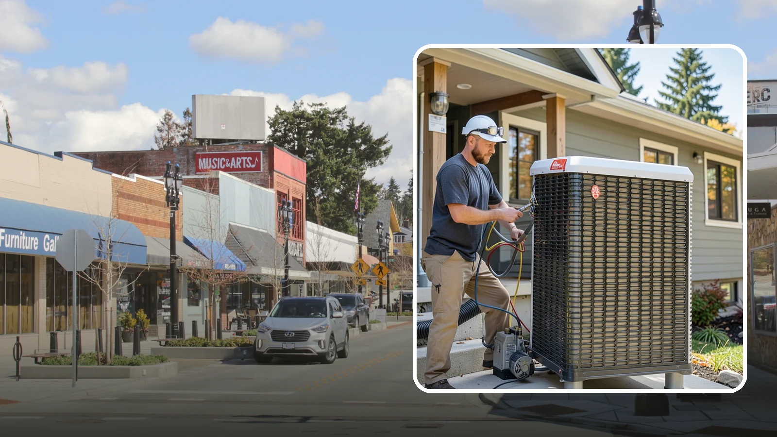 Heat Pump Installation in Bothell, King County, WA - We install energy-efficient heat pumps that provide both heating and cooling ideal for the mild Puget Sound climate.