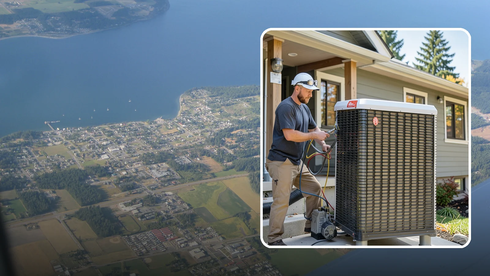 Heat Pump Installation in Coupeville, Island County, WA - We install energy-efficient heat pumps that provide both heating and cooling ideal for the mild Puget Sound climate.