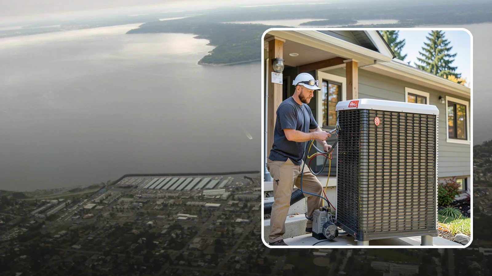 Heat Pump Installation in Des Moines, King County, WA - We install energy-efficient heat pumps that provide both heating and cooling ideal for the mild Puget Sound climate.