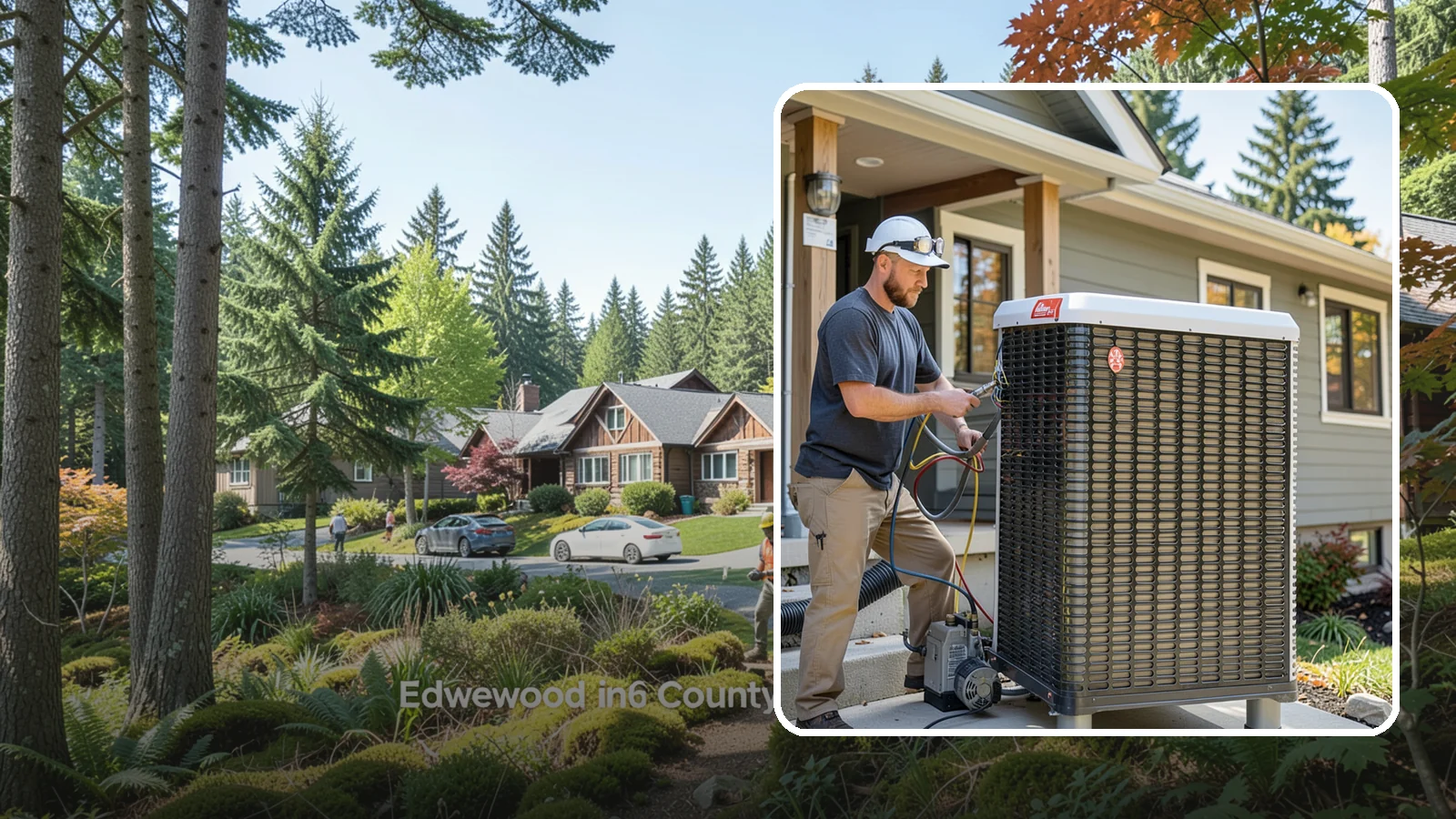 Heat Pump Installation in Edgewood, Pierce County, WA - We install energy-efficient heat pumps that provide both heating and cooling ideal for the mild Puget Sound climate.