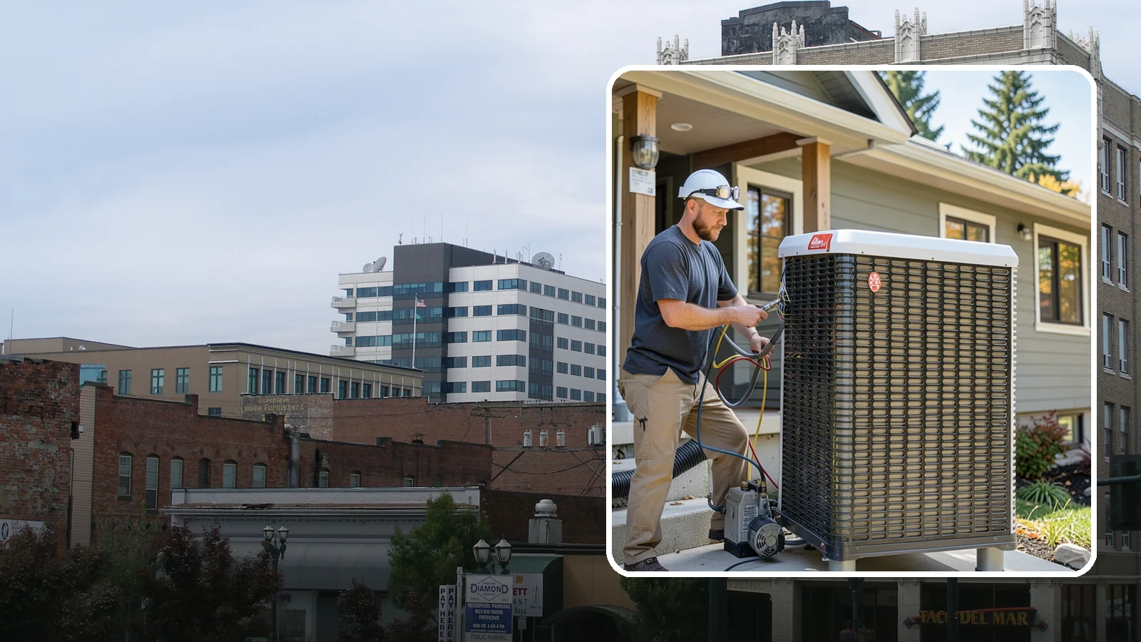 Heat Pump Installation in Everett, Snohomish County, WA - We install energy-efficient heat pumps that provide both heating and cooling ideal for the mild Puget Sound climate.