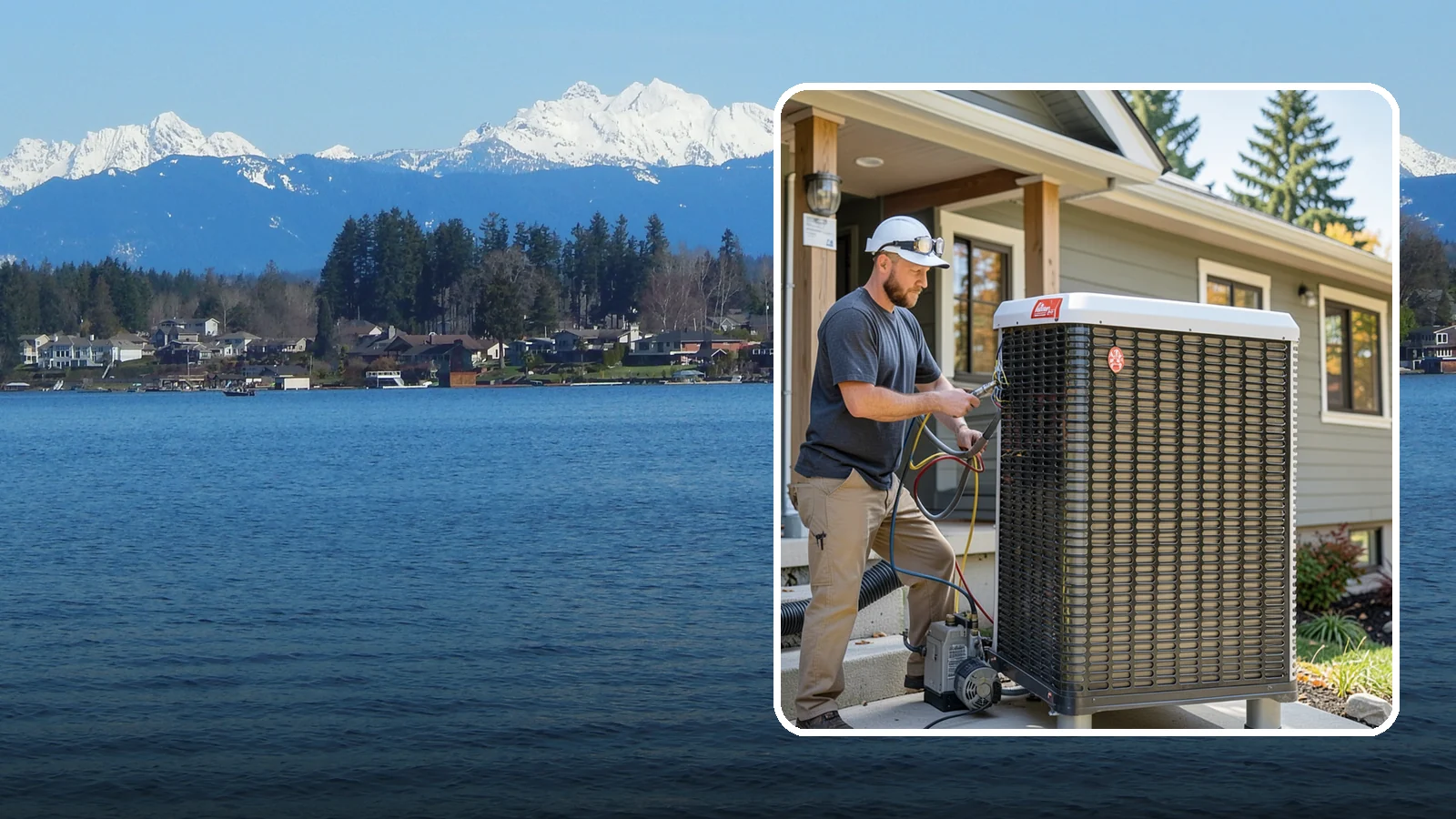 Heat Pump Installation in Lake Stevens, Snohomish County, WA - We install energy-efficient heat pumps that provide both heating and cooling ideal for the mild Puget Sound climate.