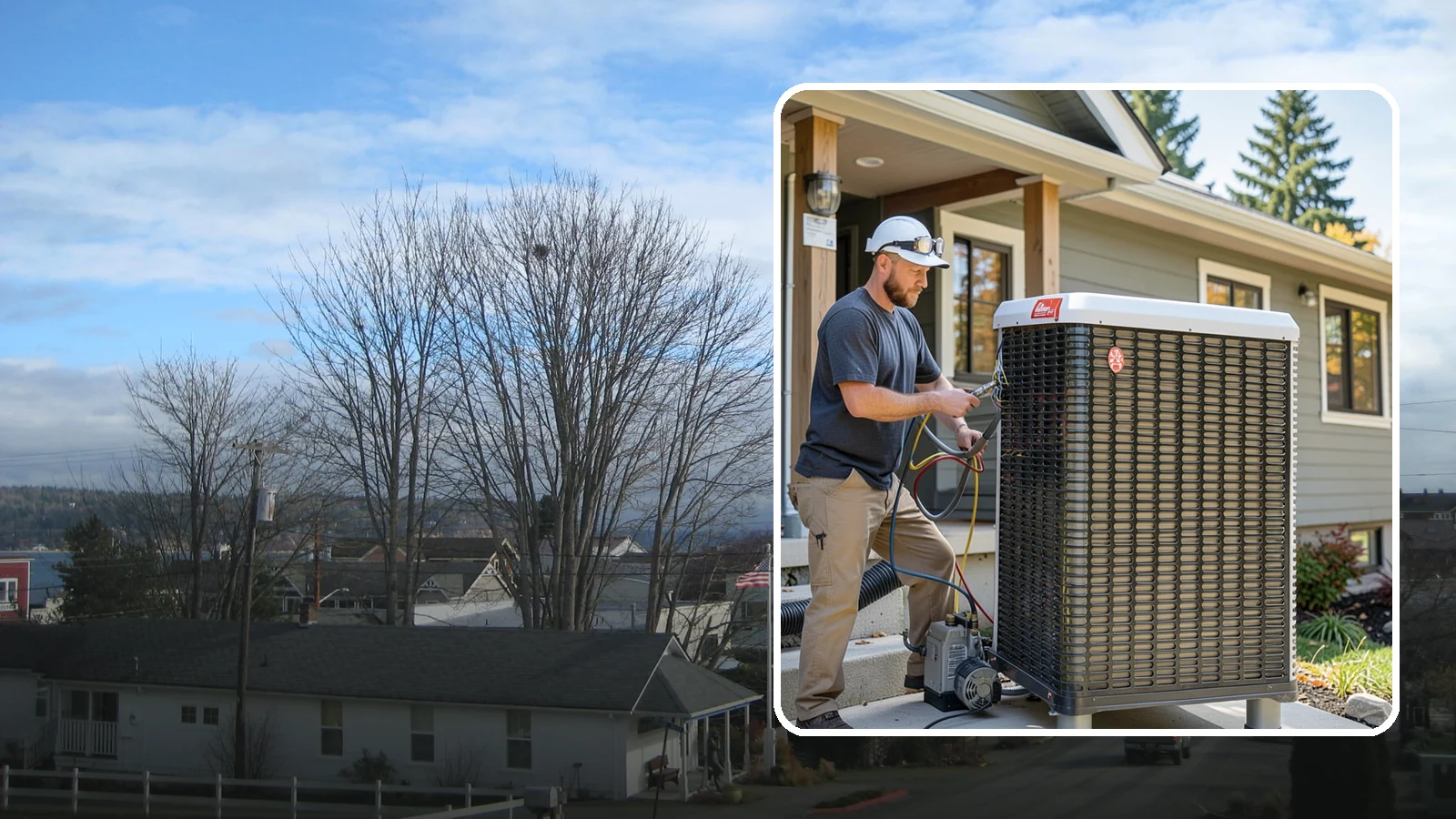 Heat Pump Installation in Langley, Island County, WA - We install energy-efficient heat pumps that provide both heating and cooling ideal for the mild Puget Sound climate.