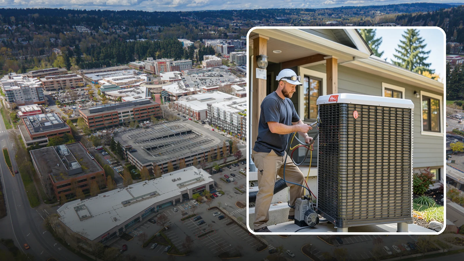 Heat Pump Installation in Redmond, King County, WA - We install energy-efficient heat pumps that provide both heating and cooling ideal for the mild Puget Sound climate.