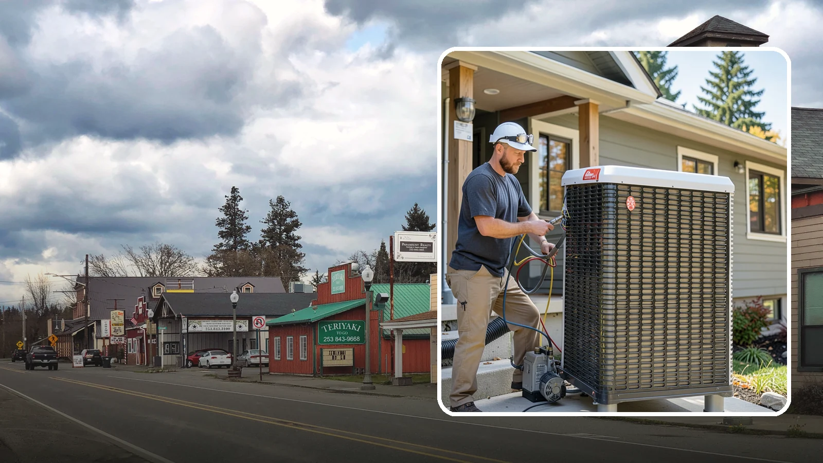 Heat Pump Installation in Roy, Pierce County, WA - We install energy-efficient heat pumps that provide both heating and cooling ideal for the mild Puget Sound climate.