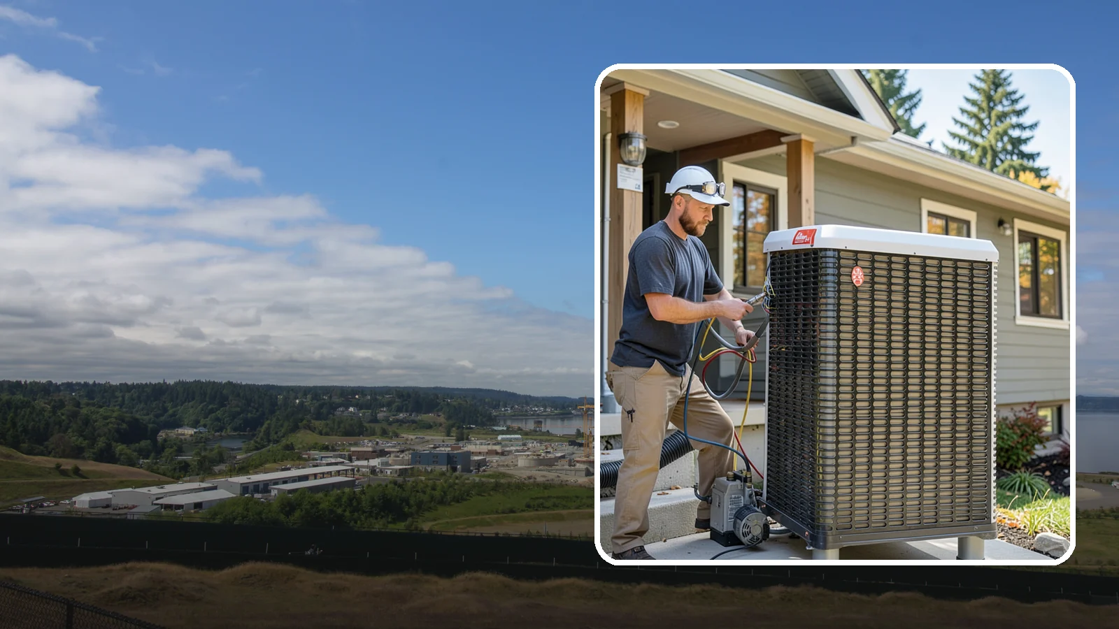 Heat Pump Installation in University Place, Pierce County, WA - We install energy-efficient heat pumps that provide both heating and cooling ideal for the mild Puget Sound climate.