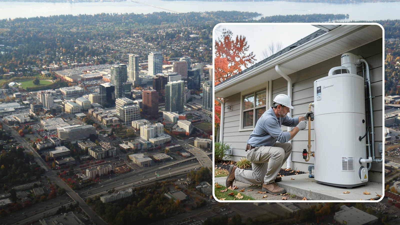 Heat Pump Water Heater Installation in Bellevue, King County, WA - Heat pump water heater installation that heats water using a fraction of the electricity.