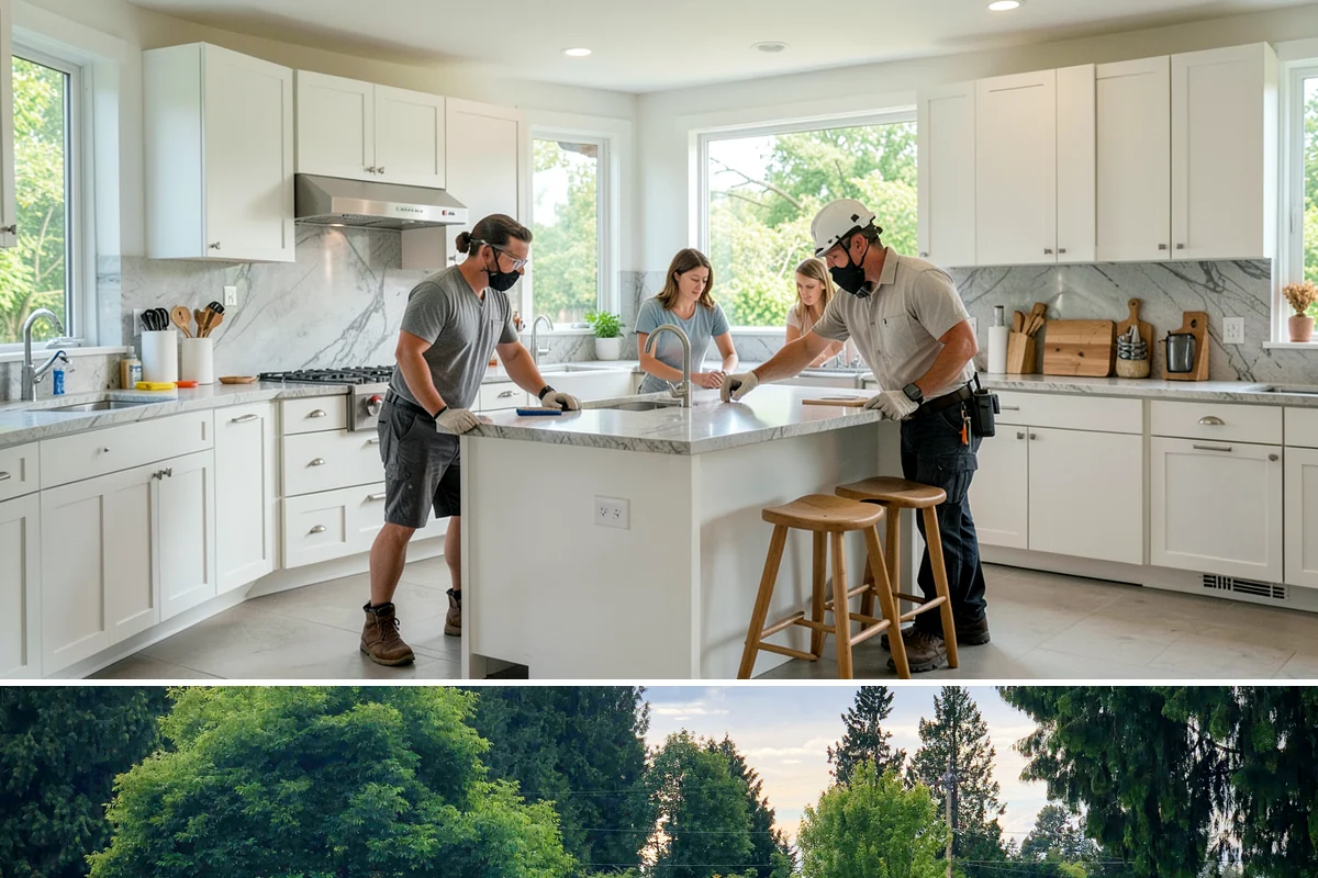 Heat Pump Water Heater Installation in Bonney Lake, Pierce County, WA - Indoor installation is unaffected by weather and can be scheduled anytime.
