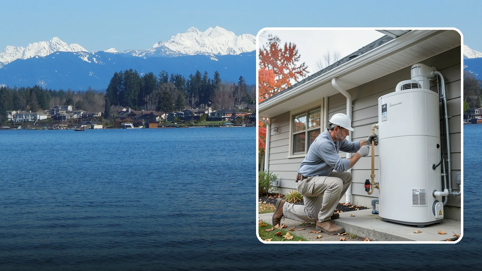 Heat Pump Water Heater Installation in Lake Stevens, Snohomish County, WA - Heat pump water heater installation that heats water using a fraction of the electricity.