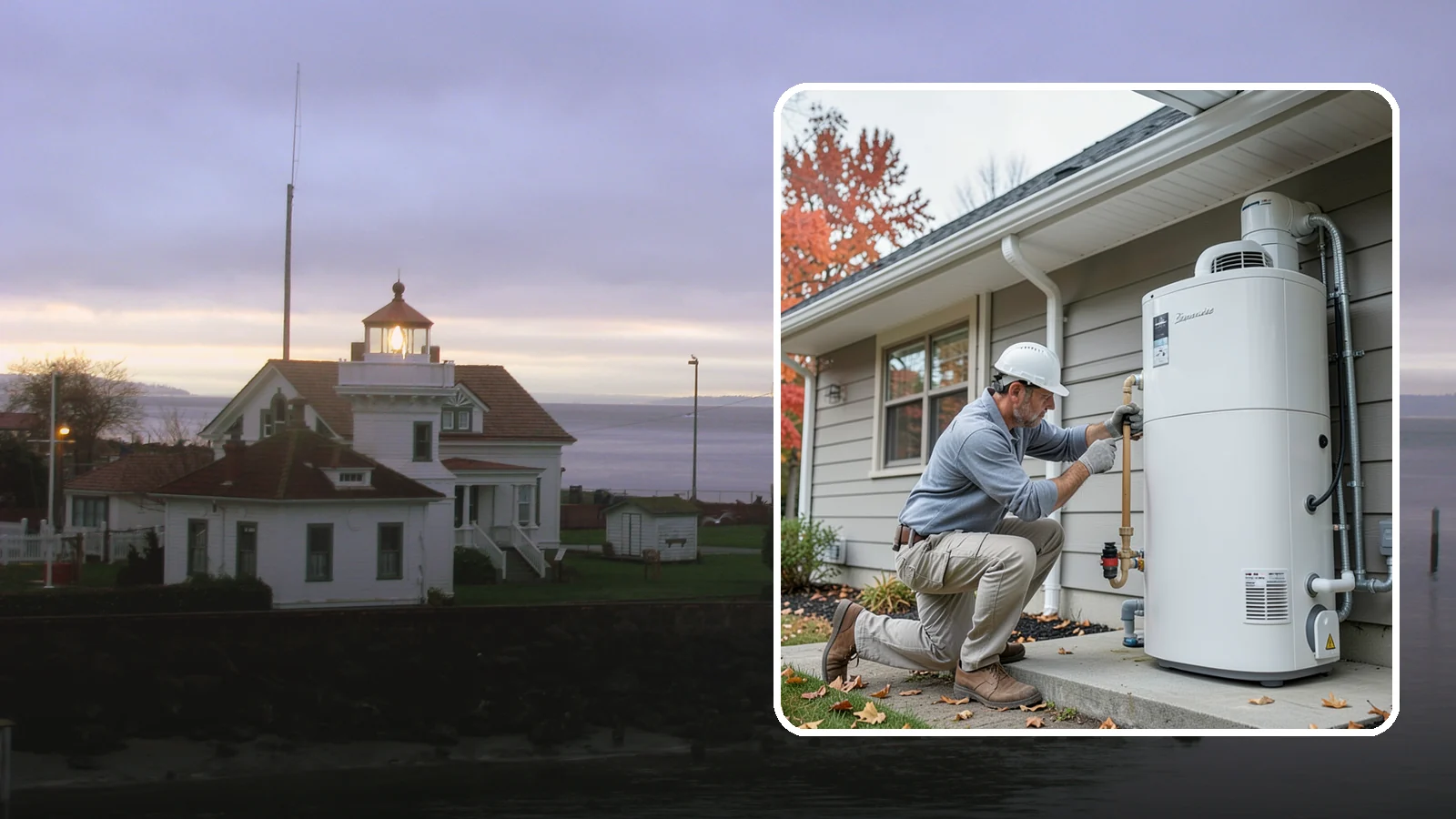 Heat Pump Water Heater Installation in Mukilteo, Snohomish County, WA - Heat pump water heater installation that heats water using a fraction of the electricity.