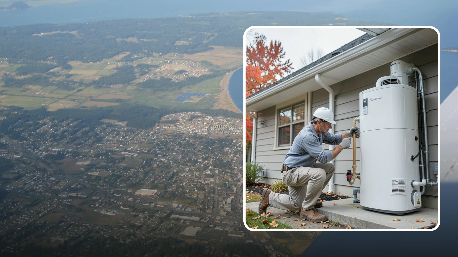 Heat Pump Water Heater Installation in Oak Harbor, Island County, WA - Heat pump water heater installation that heats water using a fraction of the electricity.