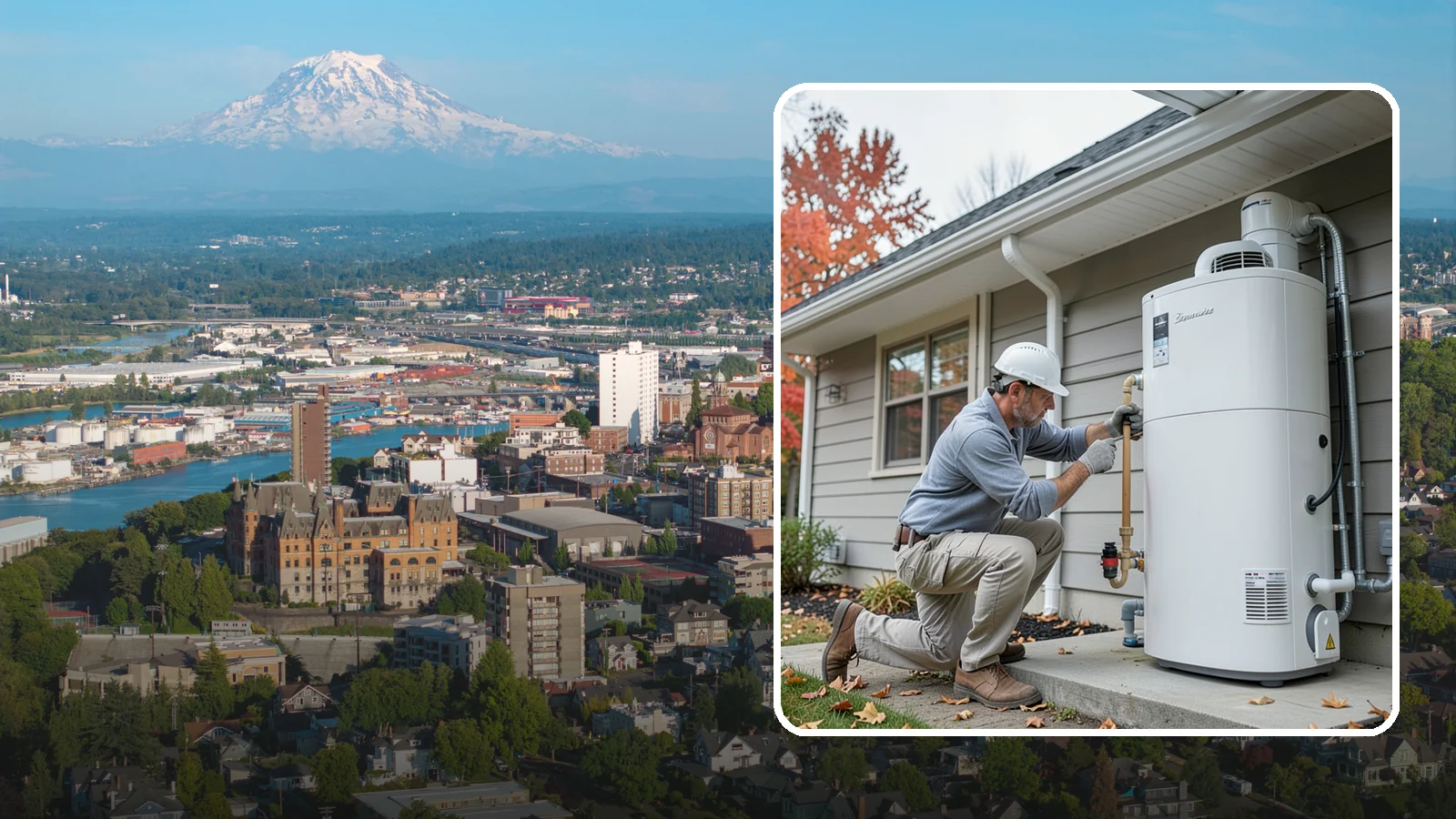Heat Pump Water Heater Installation in Tacoma, Pierce County, WA - Heat pump water heater installation that heats water using a fraction of the electricity.