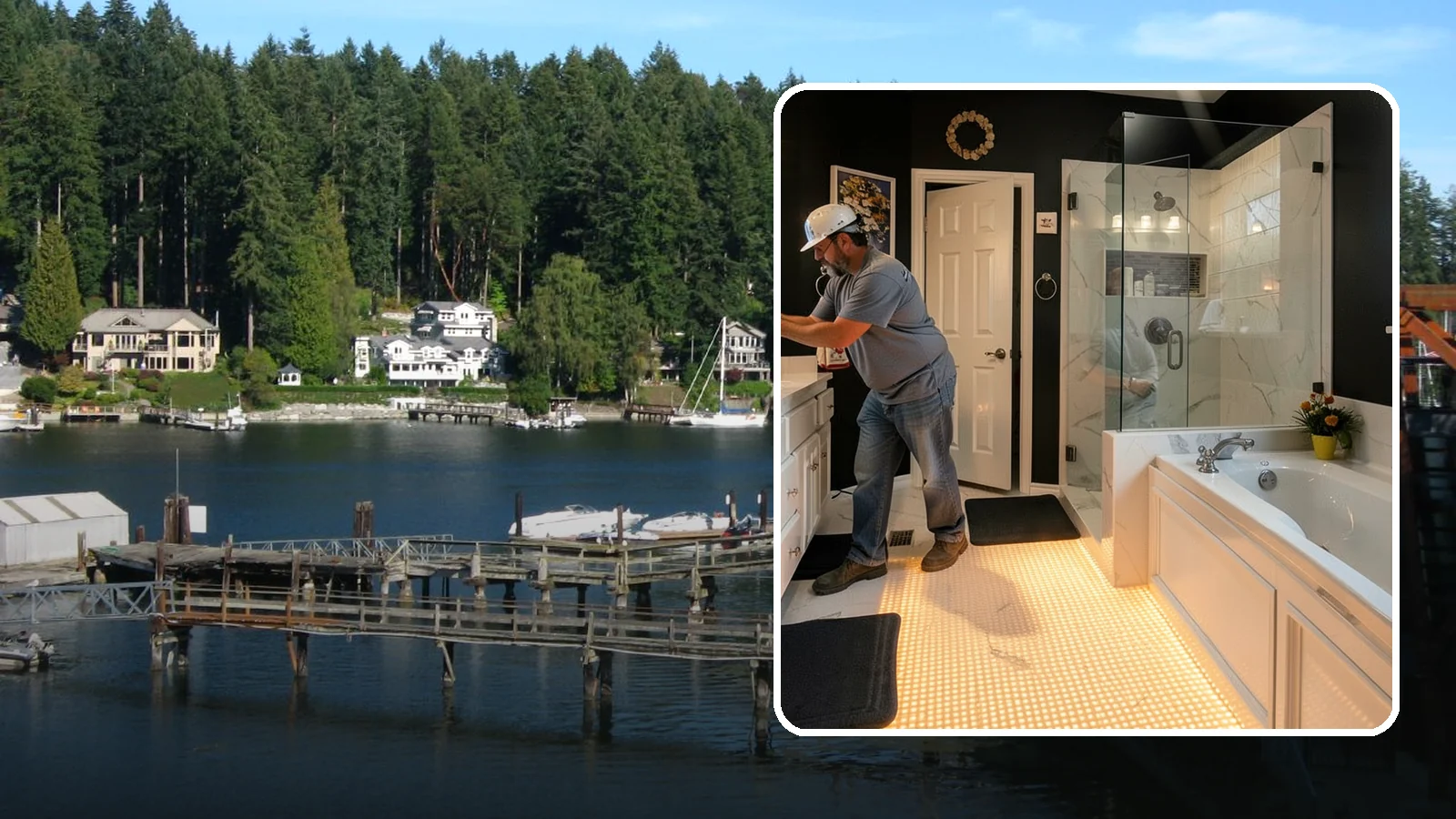 Heated Bathroom Floor in Gig Harbor, Pierce County, WA - A heated bathroom floor adds gentle radiant warmth underfoot for cold PNW mornings.