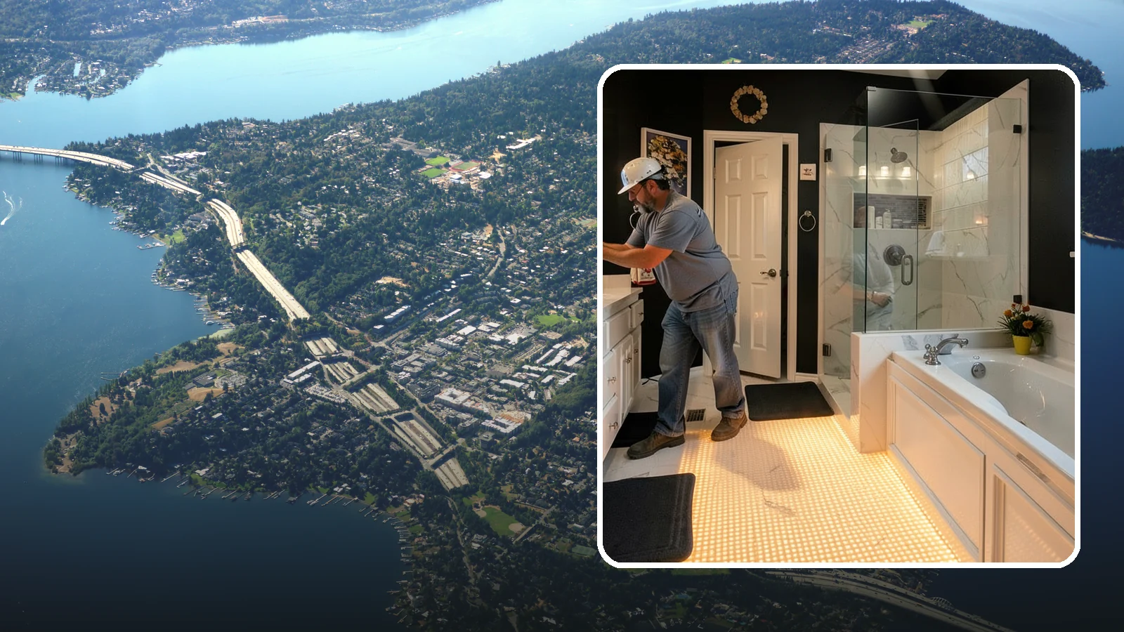 Heated Bathroom Floor in Mercer Island, King County, WA - A heated bathroom floor adds gentle radiant warmth underfoot for cold PNW mornings.