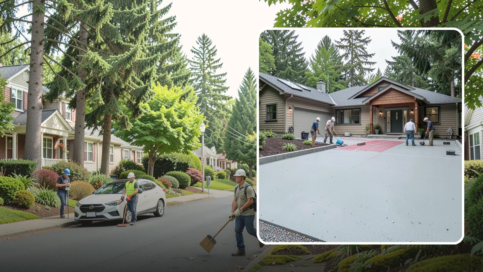 Heated Driveway Installation in Beaux Arts Village, King County, WA - Embedding a radiant heating system beneath the driveway to melt snow and ice automatically each winter.