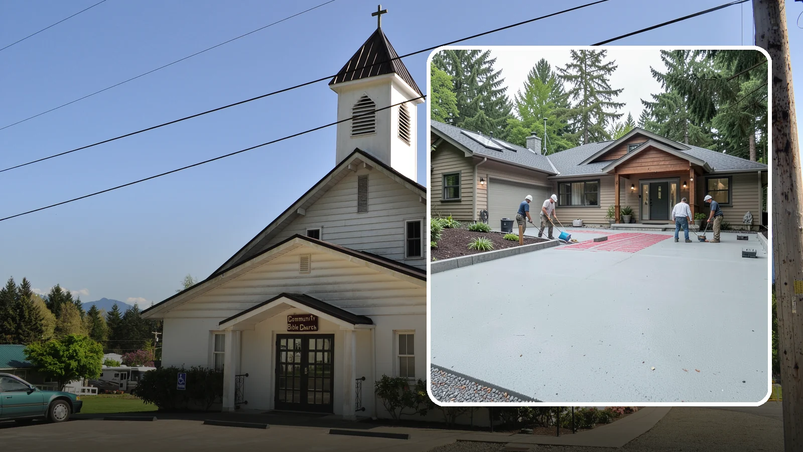 Heated Driveway Installation in Concrete, Skagit County, WA - Embedding a radiant heating system beneath the driveway to melt snow and ice automatically each winter.