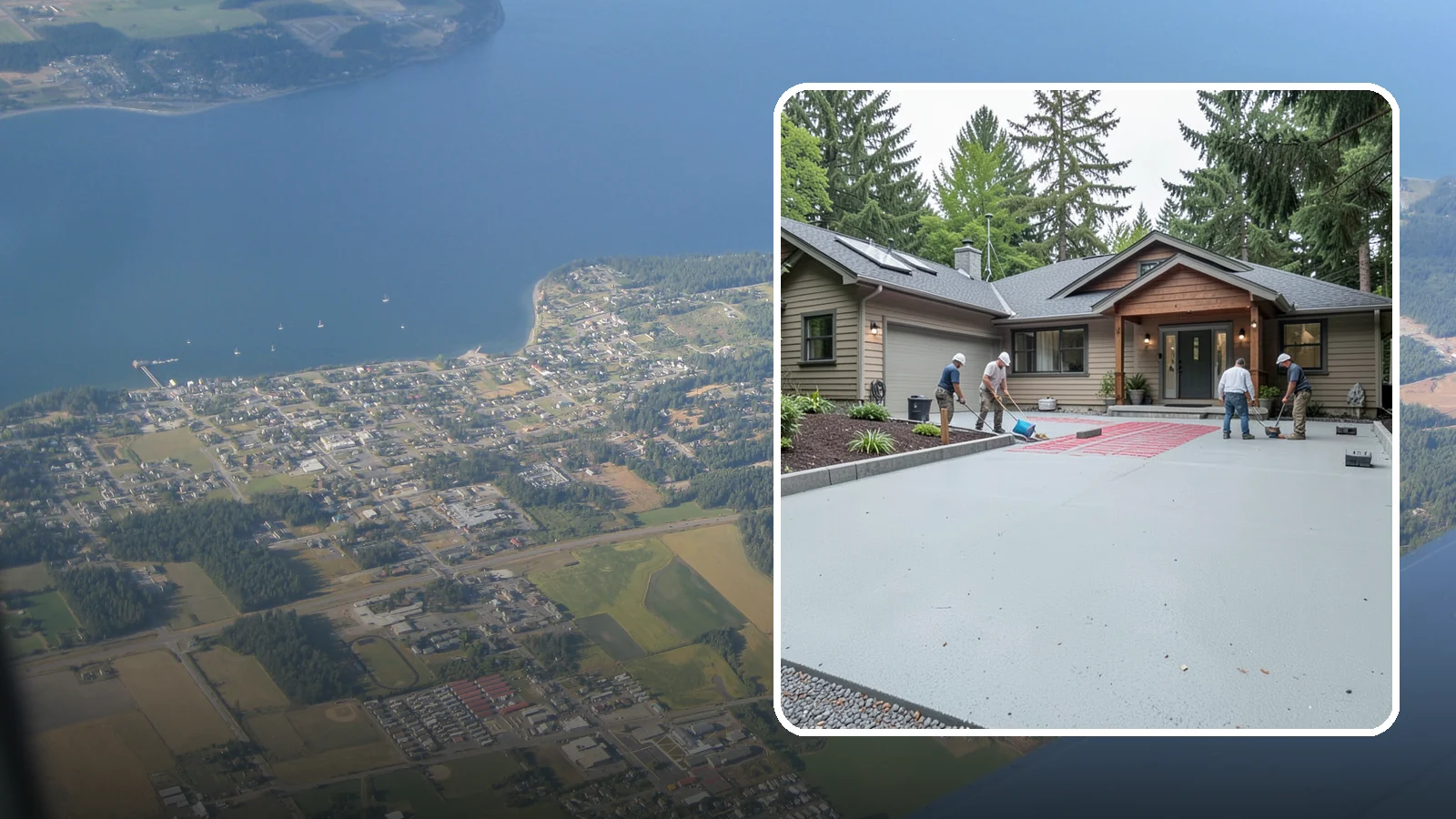 Heated Driveway Installation in Coupeville, Island County, WA - Embedding a radiant heating system beneath the driveway to melt snow and ice automatically each winter.
