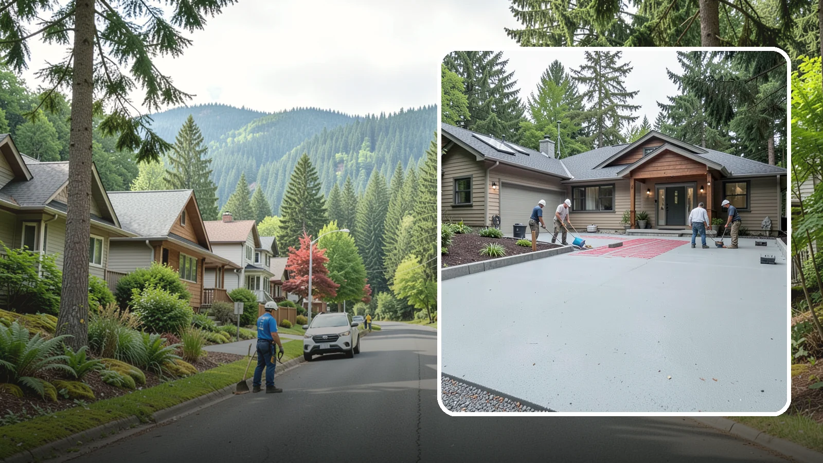 Heated Driveway Installation in Darrington, Snohomish County, WA - Embedding a radiant heating system beneath the driveway to melt snow and ice automatically each winter.