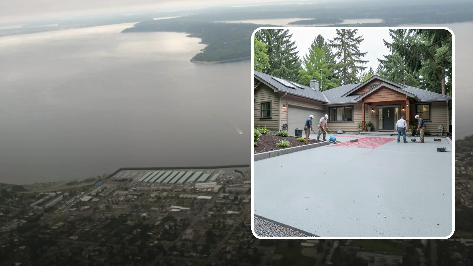 Heated Driveway Installation in Des Moines, King County, WA - Embedding a radiant heating system beneath the driveway to melt snow and ice automatically each winter.