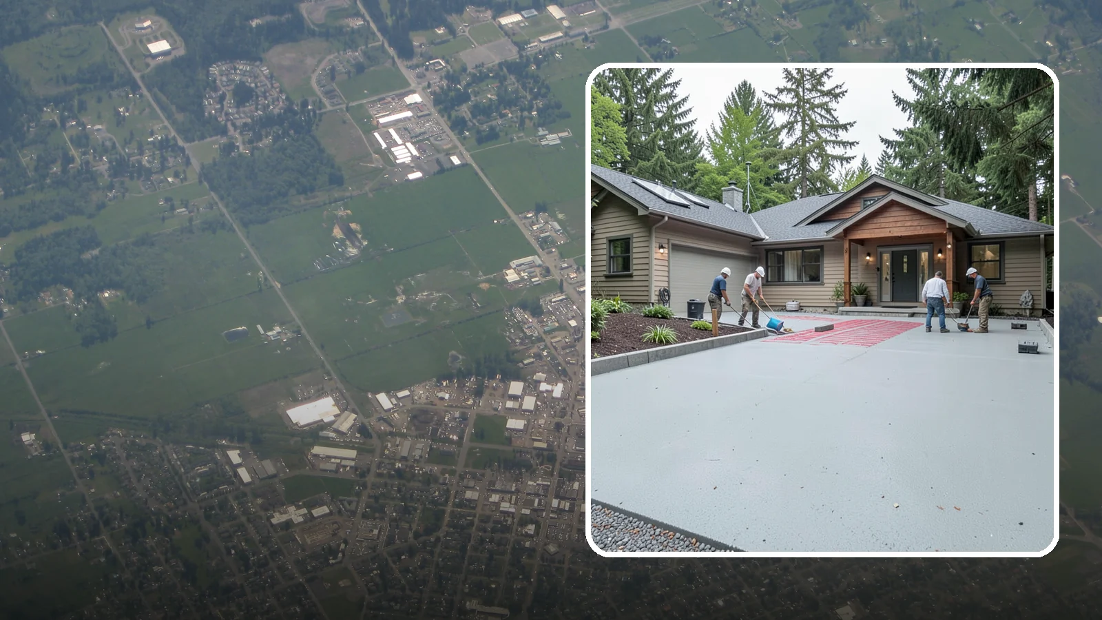 Heated Driveway Installation in Enumclaw, King County, WA - Embedding a radiant heating system beneath the driveway to melt snow and ice automatically each winter.