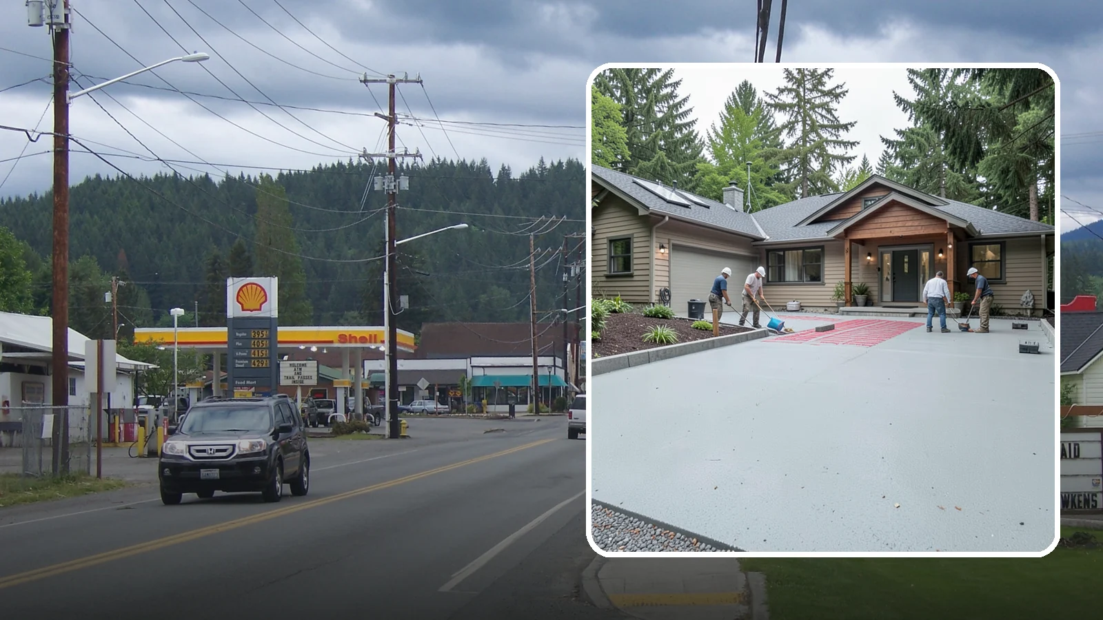 Heated Driveway Installation in Granite Falls, Snohomish County, WA - Embedding a radiant heating system beneath the driveway to melt snow and ice automatically each winter.