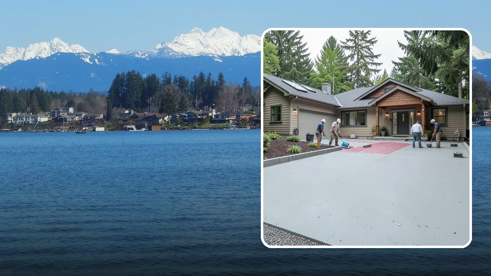 Heated Driveway Installation in Lake Stevens, Snohomish County, WA - Embedding a radiant heating system beneath the driveway to melt snow and ice automatically each winter.