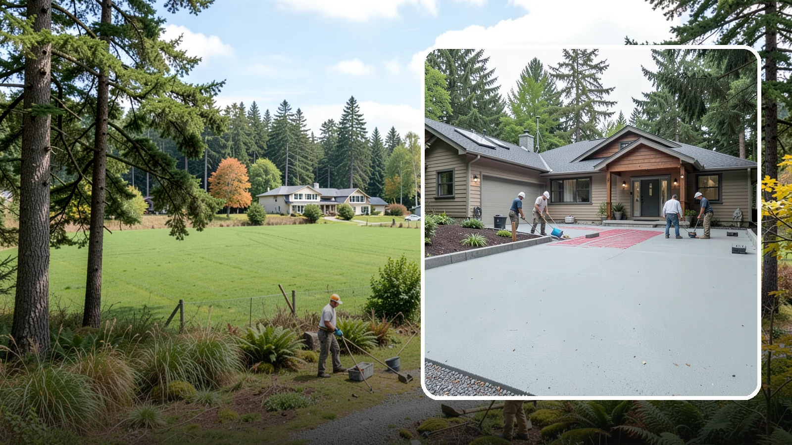 Heated Driveway Installation in Lyman, Skagit County, WA - Embedding a radiant heating system beneath the driveway to melt snow and ice automatically each winter.