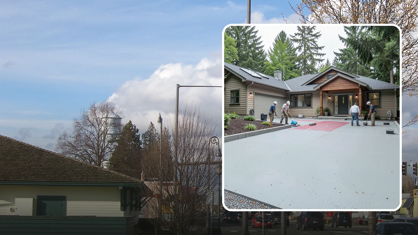 Heated Driveway Installation in Marysville, Snohomish County, WA - Embedding a radiant heating system beneath the driveway to melt snow and ice automatically each winter.