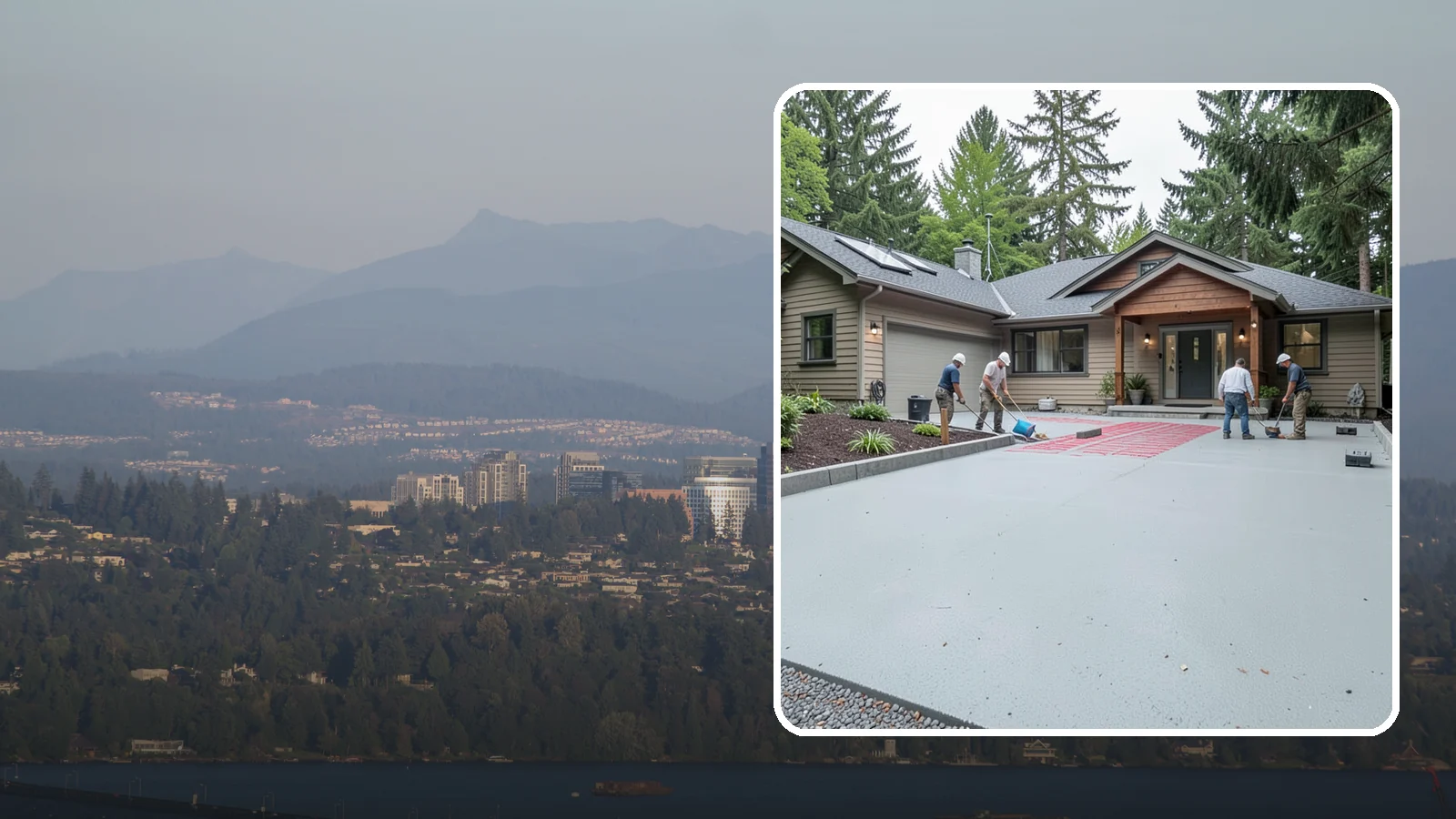 Heated Driveway Installation in Medina, King County, WA - Embedding a radiant heating system beneath the driveway to melt snow and ice automatically each winter.