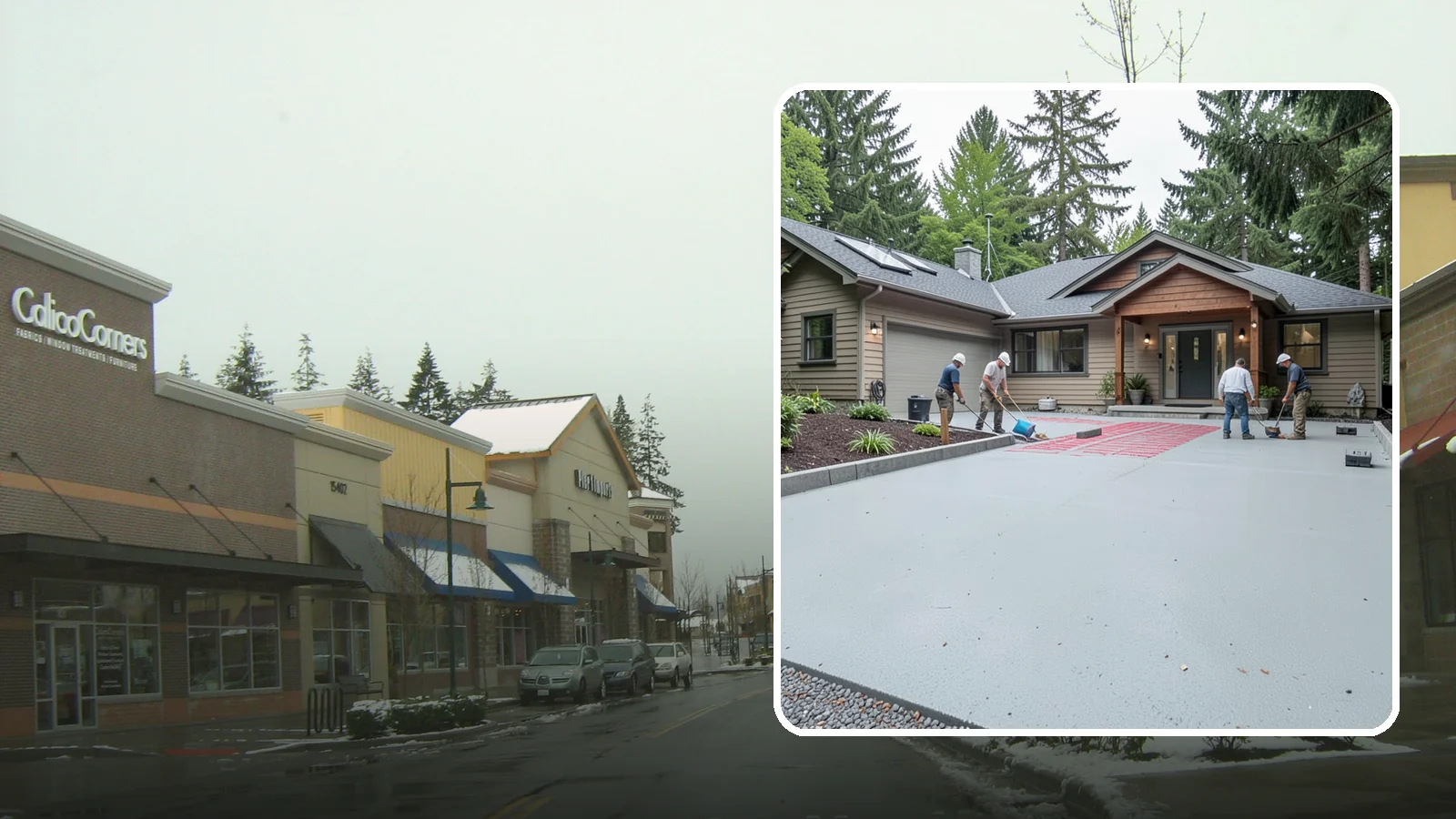 Heated Driveway Installation in Mill Creek, Snohomish County, WA - Embedding a radiant heating system beneath the driveway to melt snow and ice automatically each winter.