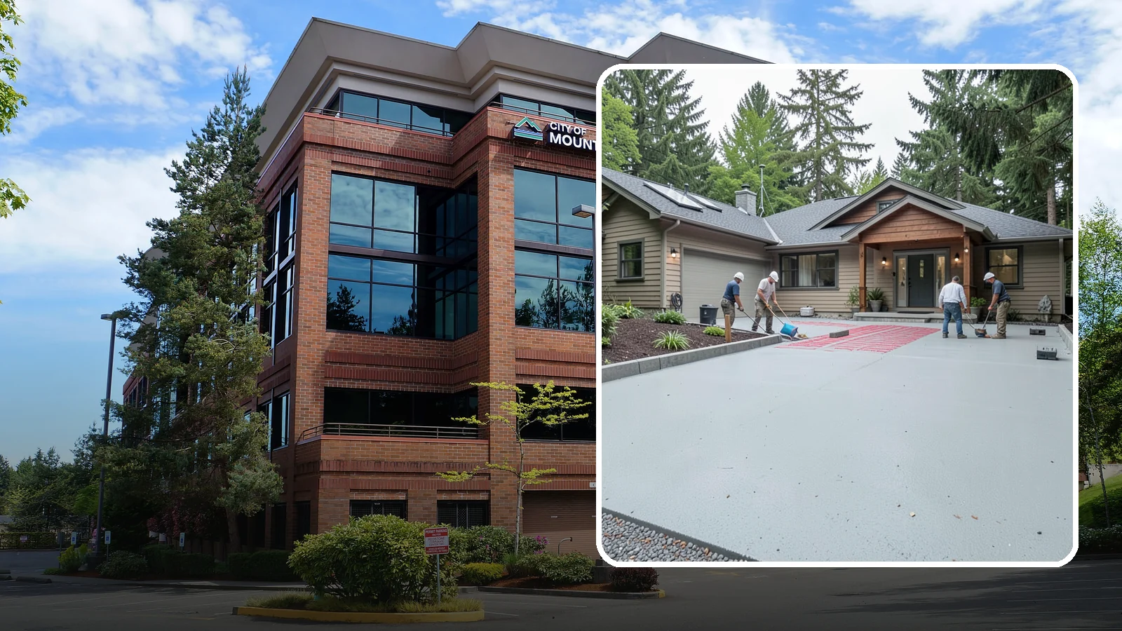 Heated Driveway Installation in Mountlake Terrace, Snohomish County, WA - Embedding a radiant heating system beneath the driveway to melt snow and ice automatically each winter.