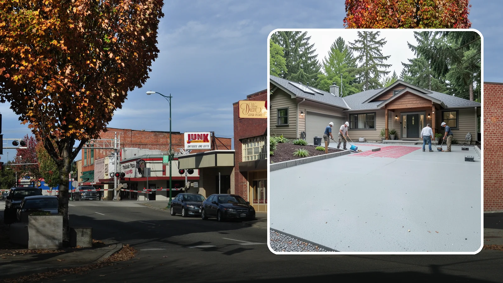 Heated Driveway Installation in Puyallup, Pierce County, WA - Embedding a radiant heating system beneath the driveway to melt snow and ice automatically each winter.