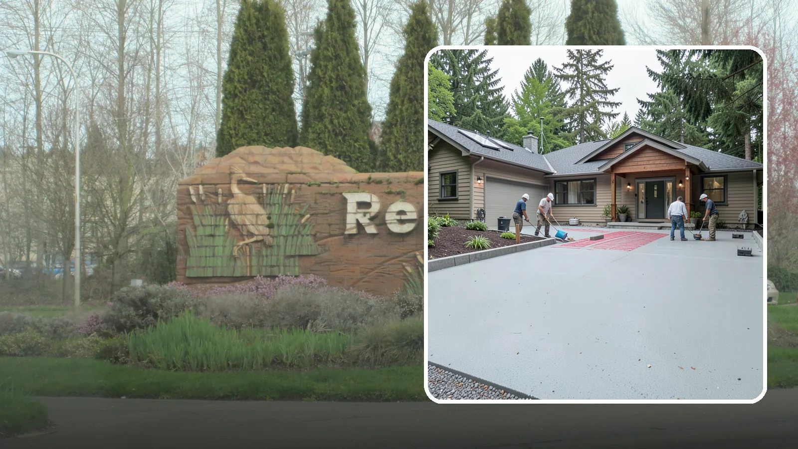 Heated Driveway Installation in Renton, King County, WA - Embedding a radiant heating system beneath the driveway to melt snow and ice automatically each winter.