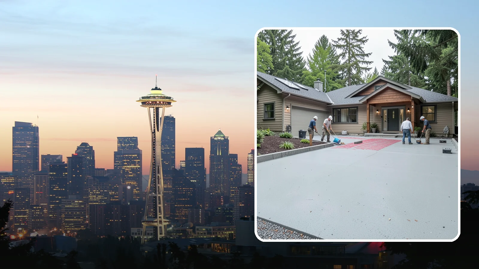 Heated Driveway Installation in Seattle, King County, WA - Embedding a radiant heating system beneath the driveway to melt snow and ice automatically each winter.