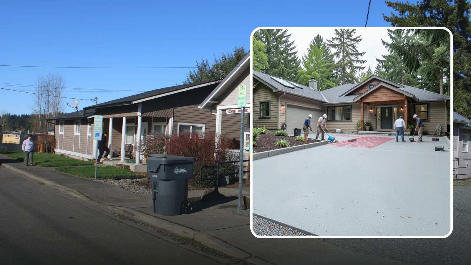 Heated Driveway Installation in South Prairie, Pierce County, WA - Embedding a radiant heating system beneath the driveway to melt snow and ice automatically each winter.