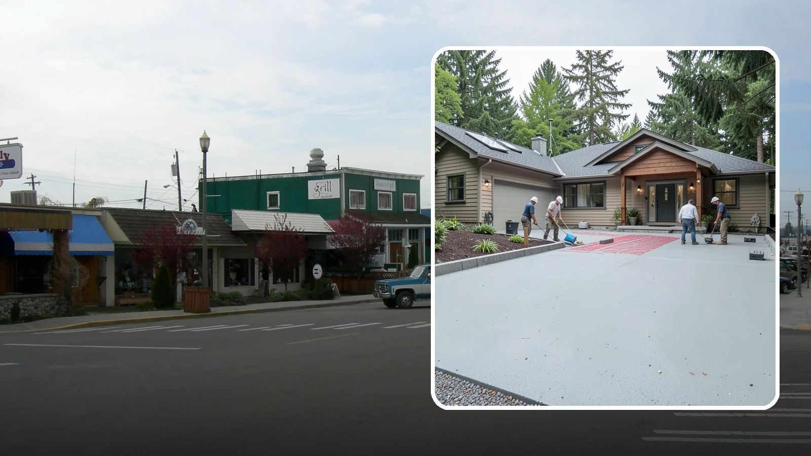 Heated Driveway Installation in Stanwood, Snohomish County, WA - Embedding a radiant heating system beneath the driveway to melt snow and ice automatically each winter.