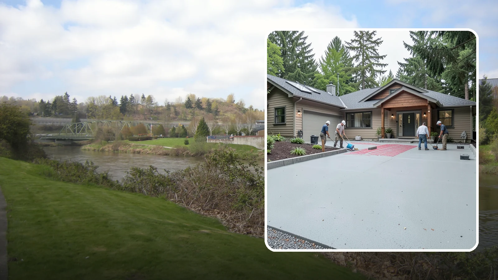 Heated Driveway Installation in Tukwila, King County, WA - Embedding a radiant heating system beneath the driveway to melt snow and ice automatically each winter.