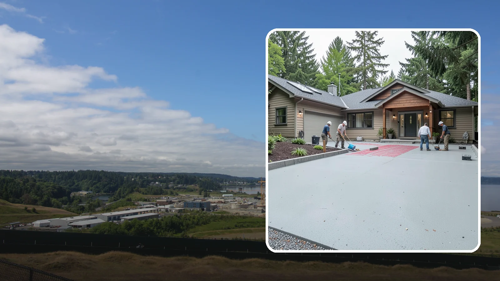 Heated Driveway Installation in University Place, Pierce County, WA - Embedding a radiant heating system beneath the driveway to melt snow and ice automatically each winter.